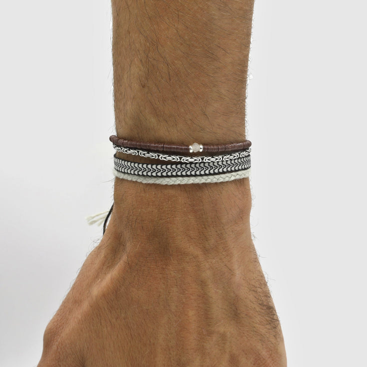 3mm Vinyl Beads Bracelet (Brown)-Bracelet-Kompsós
