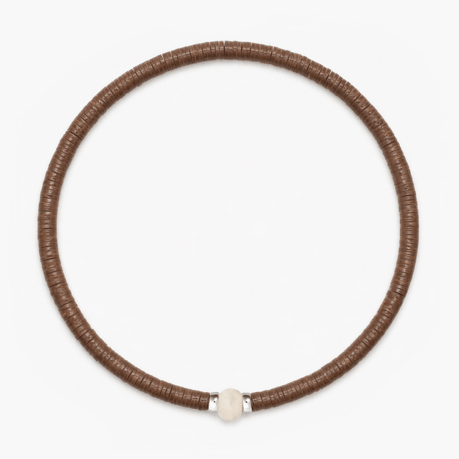 3mm Vinyl Beads Bracelet (Brown)-Bracelet-Kompsós