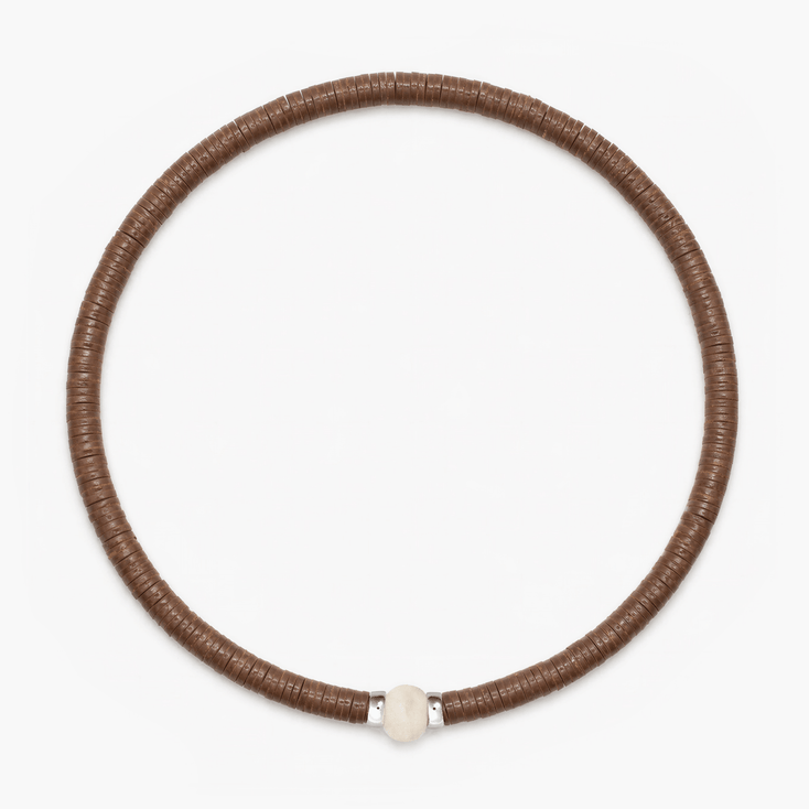3mm Vinyl Beads Bracelet (Brown)-Bracelet-Kompsós