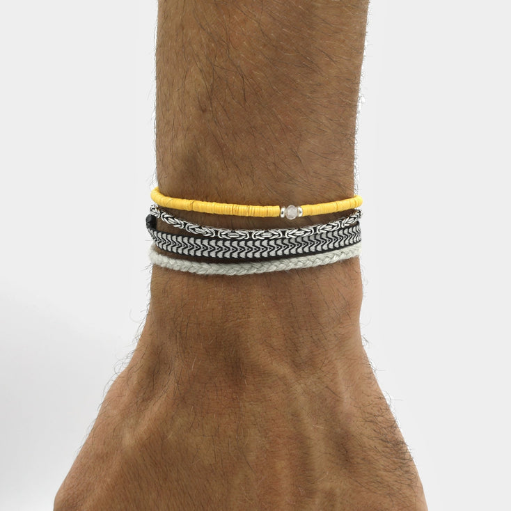 3mm Vinyl Beads Bracelet (Pastel Yellow)-Bracelet-Kompsós