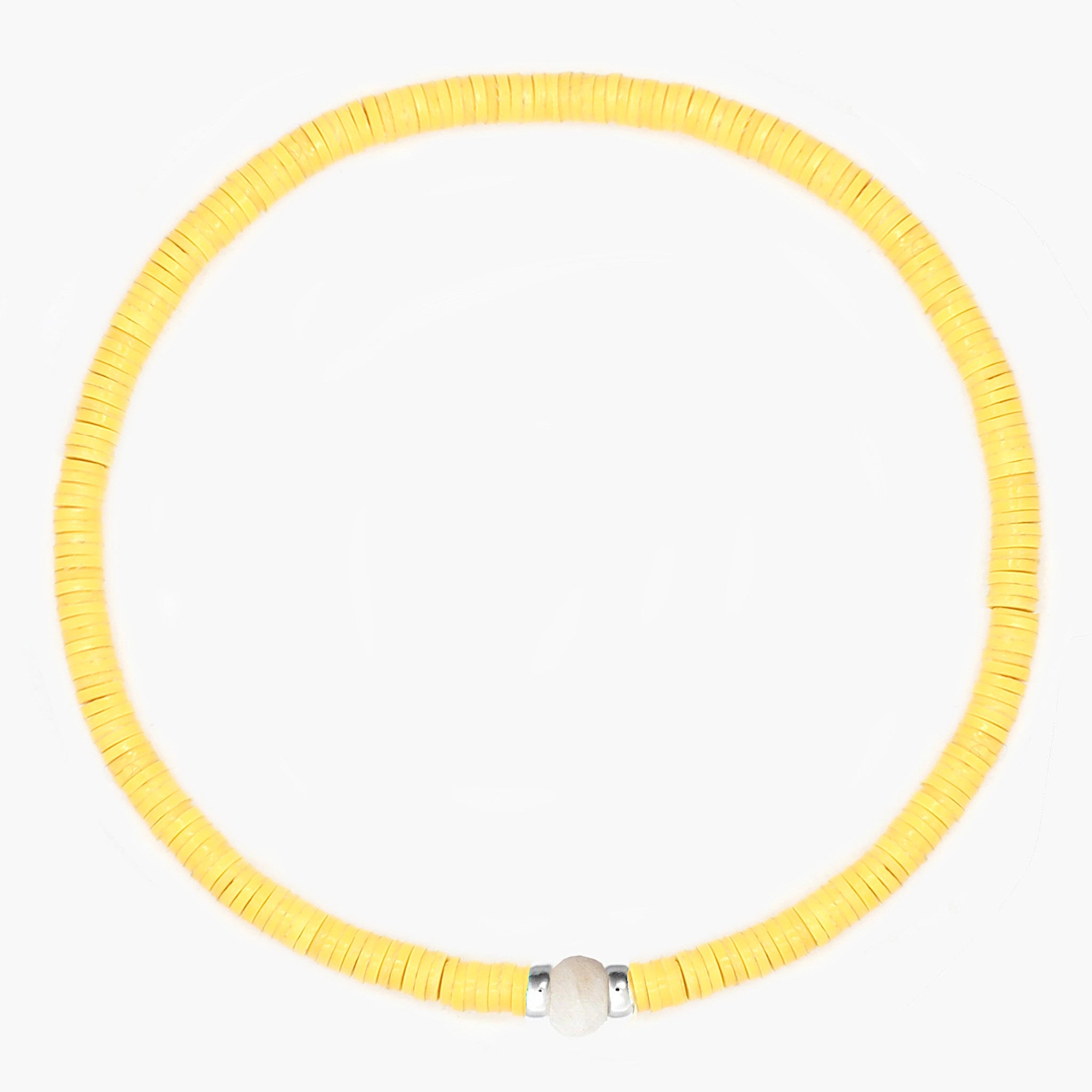 3mm Vinyl Beads Bracelet (Pastel Yellow)-Kompsós