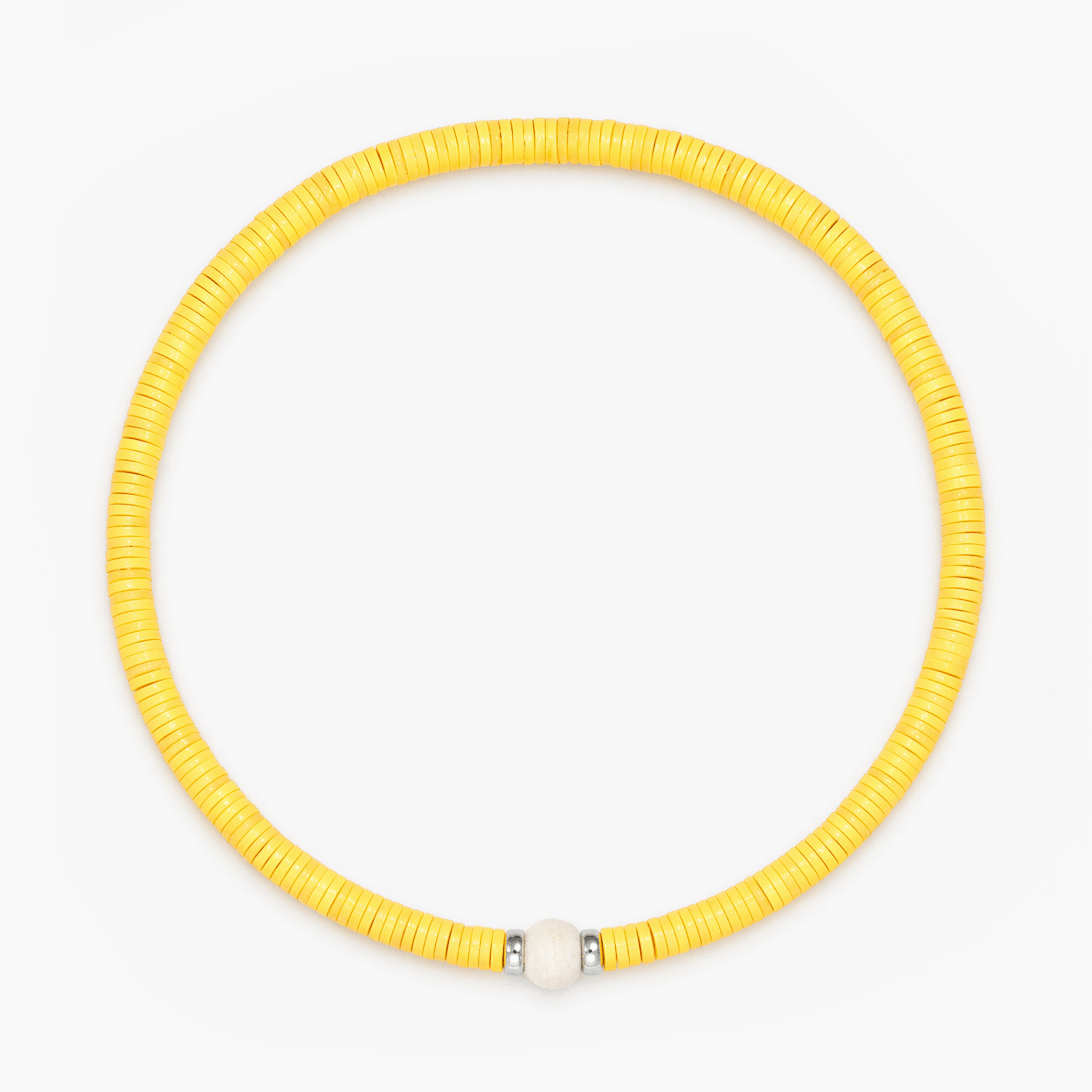 3mm Vinyl Beads Bracelet (Pastel Yellow)-Bracelet-Kompsós