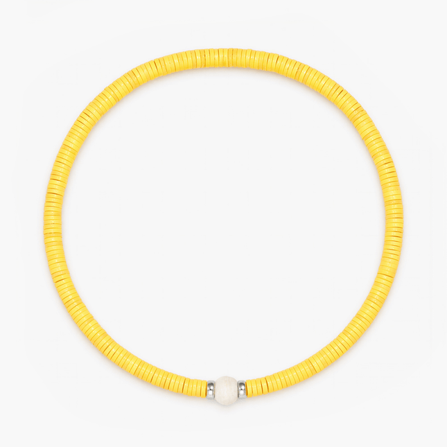 3mm Vinyl Beads Bracelet (Pastel Yellow)-Bracelet-Kompsós