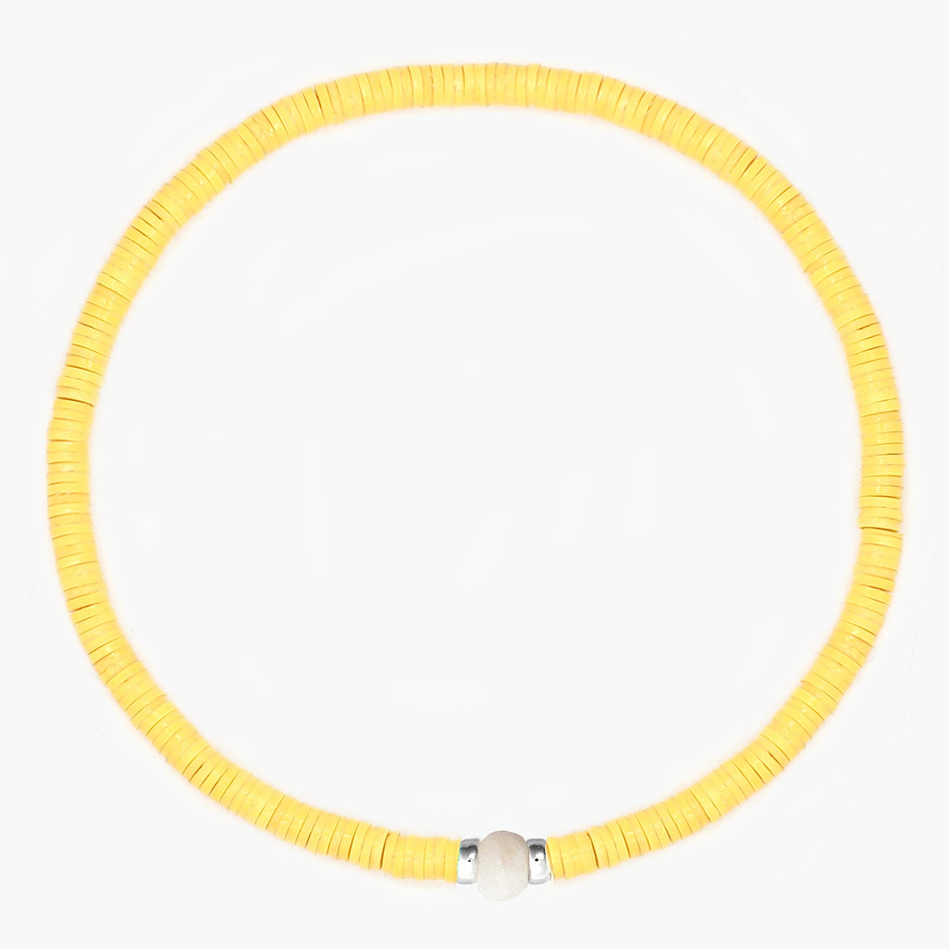 3mm Vinyl Beads Bracelet (Pastel Yellow)-Kompsós
