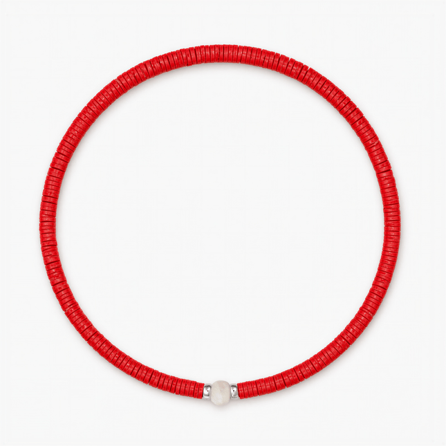 3mm Vinyl Beads Bracelet (Red)-Bracelet-Kompsós