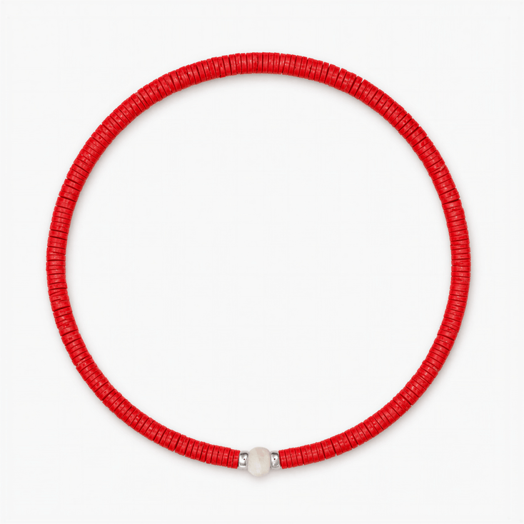 3mm Vinyl Beads Bracelet (Red)-Bracelet-Kompsós