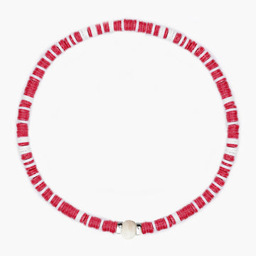 3mm Vinyl Beads Bracelet (Red/White)-Kompsós