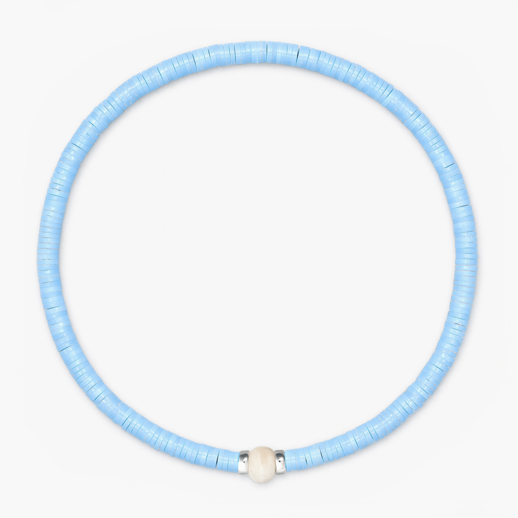 3mm Vinyl Beads Bracelet (Santorini Blue)-Bracelet-Kompsós