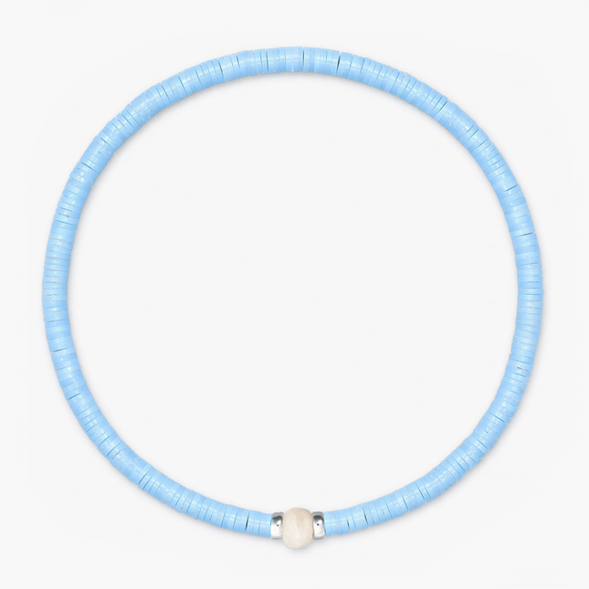 3mm Vinyl Beads Bracelet (Santorini Blue)-Bracelet-Kompsós