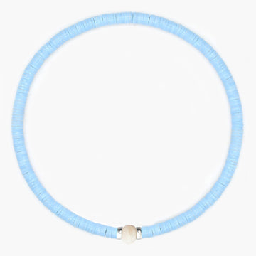 3mm Vinyl Beads Bracelet (Santorini Blue)-Kompsós