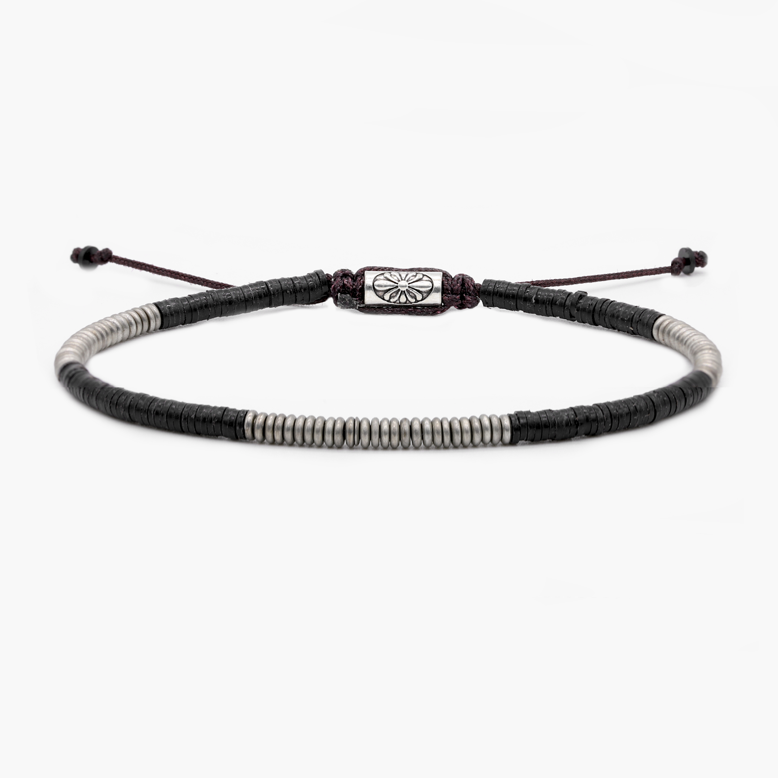 3mm Vinyl Bracelet (Black/Silver)-Kompsós