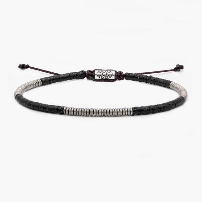 3mm Vinyl Bracelet (Black/Silver)-Kompsós