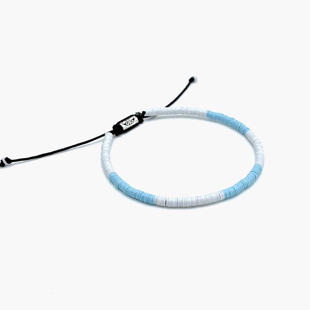 3mm Vinyl Bracelet (Off White/ Light Blue)-Kompsós