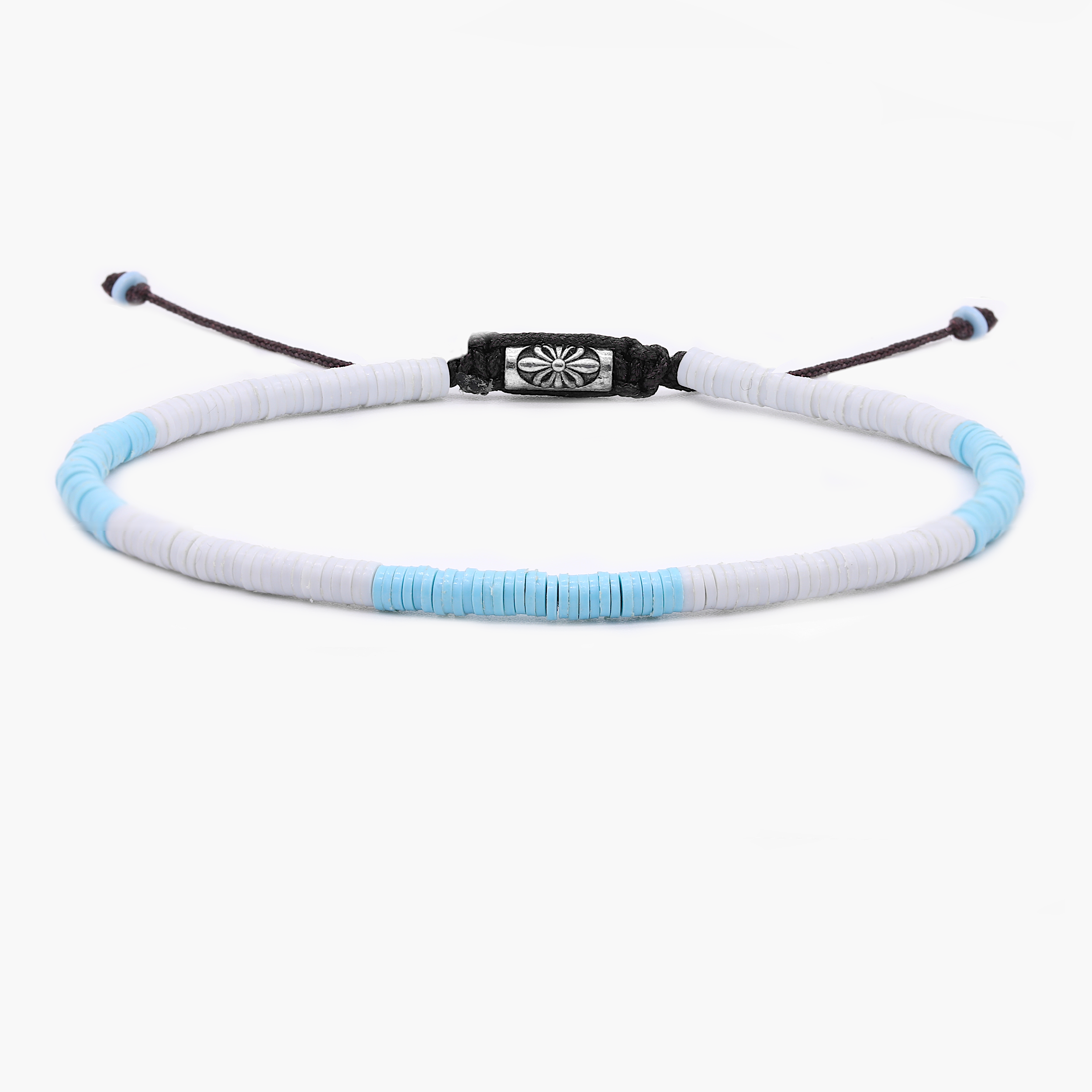 3mm Vinyl Bracelet (Off White/ Light Blue)-Kompsós