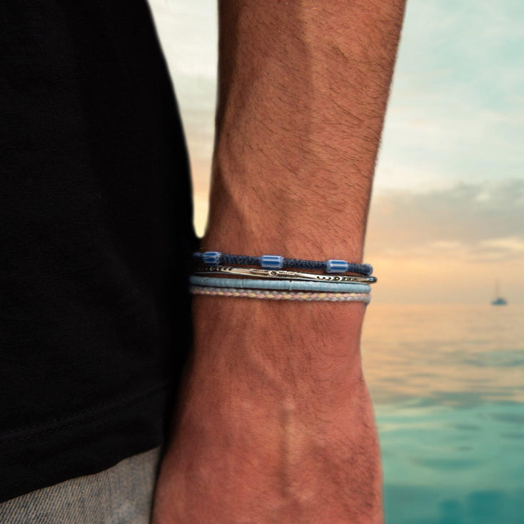 3mm Vinyl Bracelet (Santorini Blue)-Bracelet-Kompsós