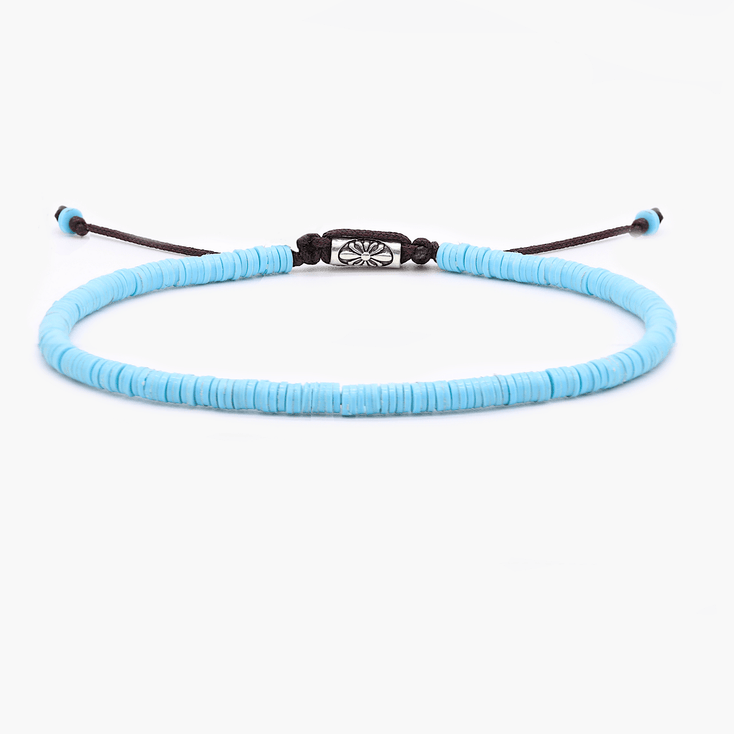 3mm Vinyl Bracelet (Santorini Blue)-Bracelet-Kompsós