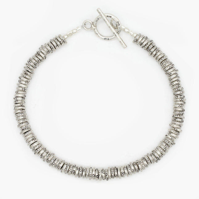 4mm Oxidized Silver "Rodeo" Bracelet-Kompsós