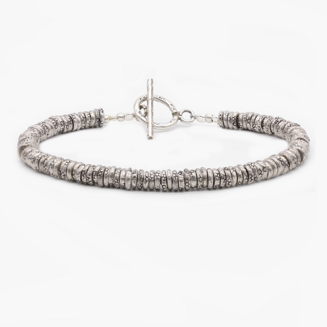 4mm Oxidized Silver "Rodeo" Bracelet-Kompsós