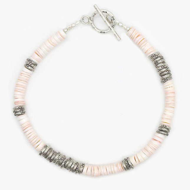 4mm "Rodeo" Bracelet (Light Shell/Silver)-Kompsós