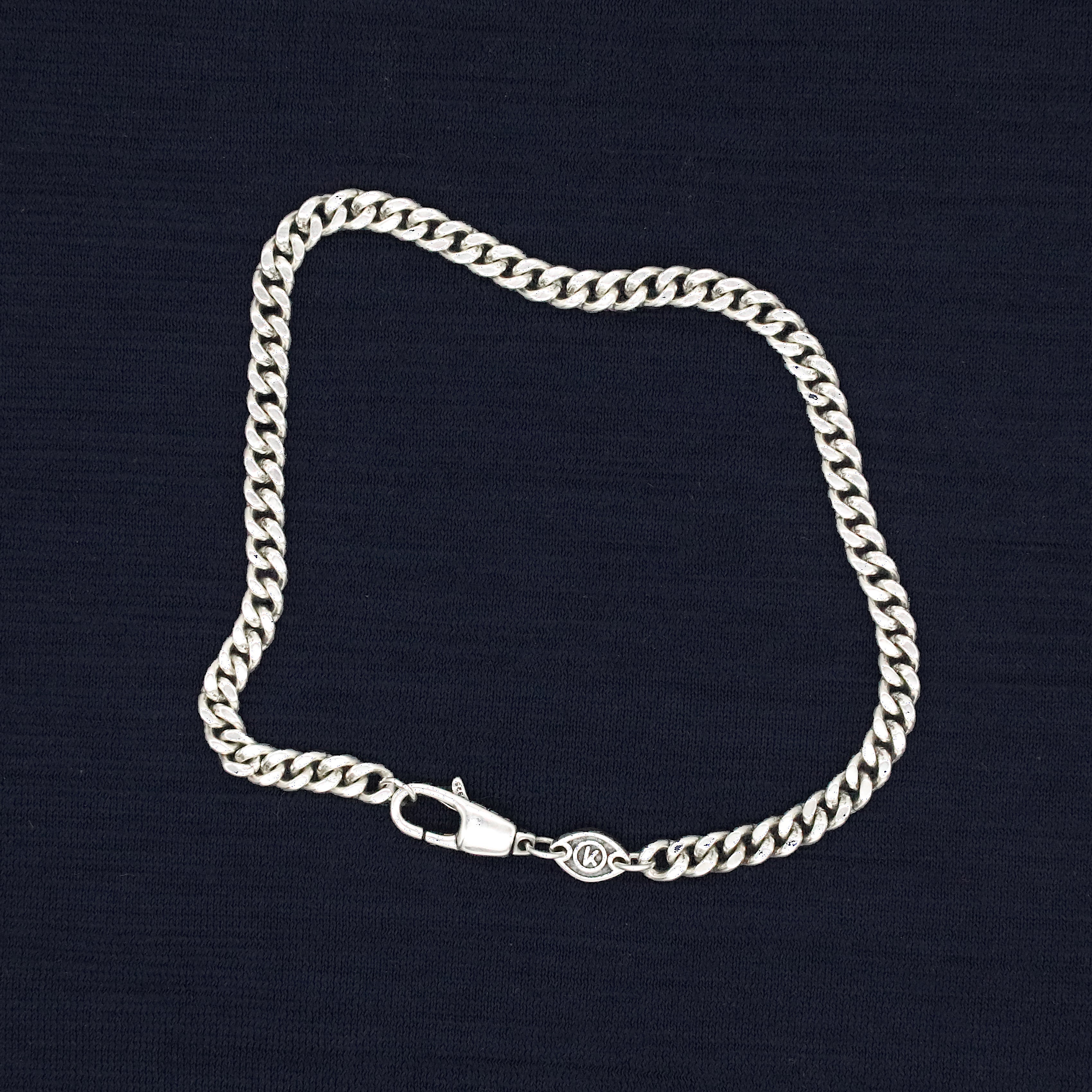 4mm Sterling Silver Cuban Link Chain Bracelet-Jewelry-Kompsós