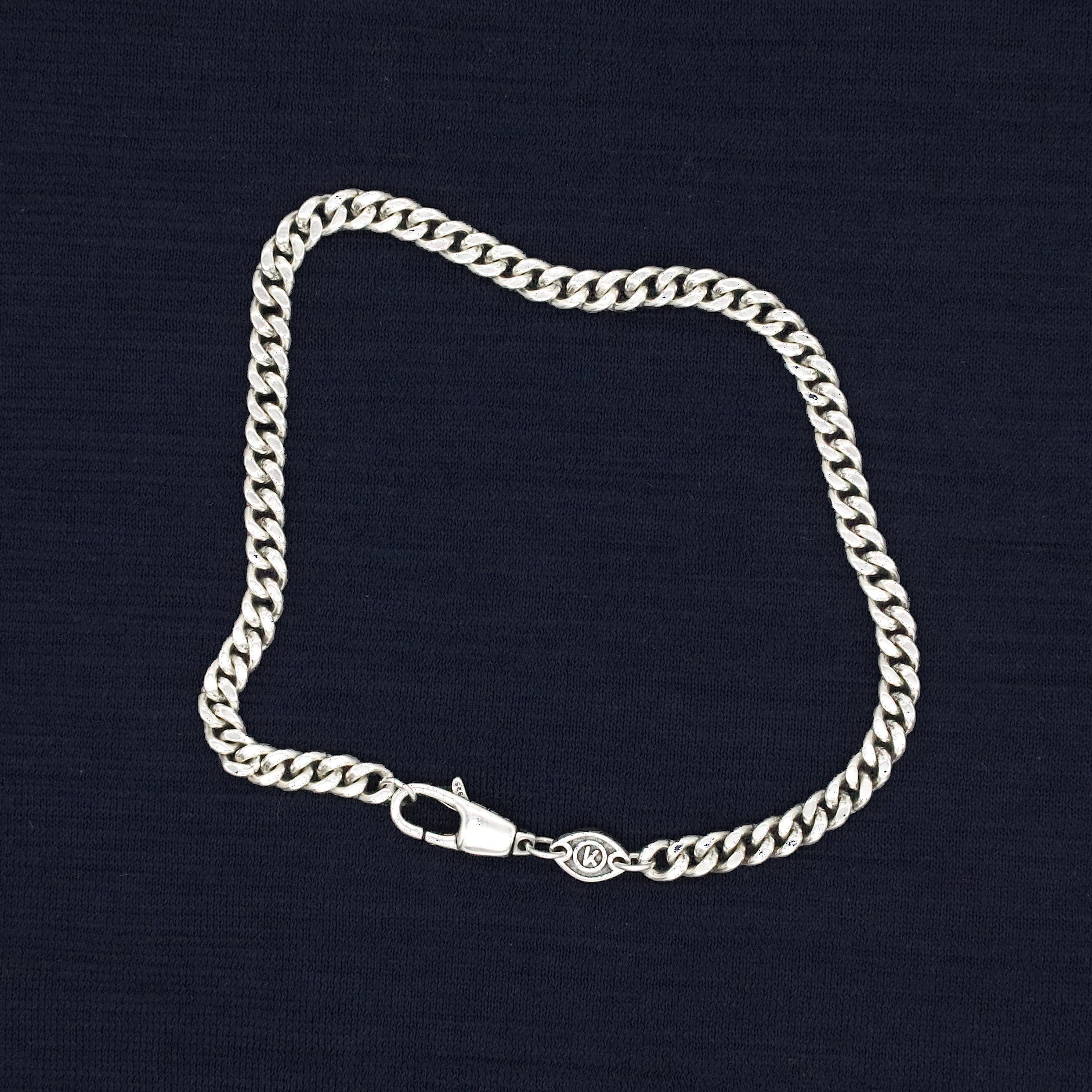 4mm Sterling Silver Cuban Link Chain Bracelet-Jewelry-Kompsós