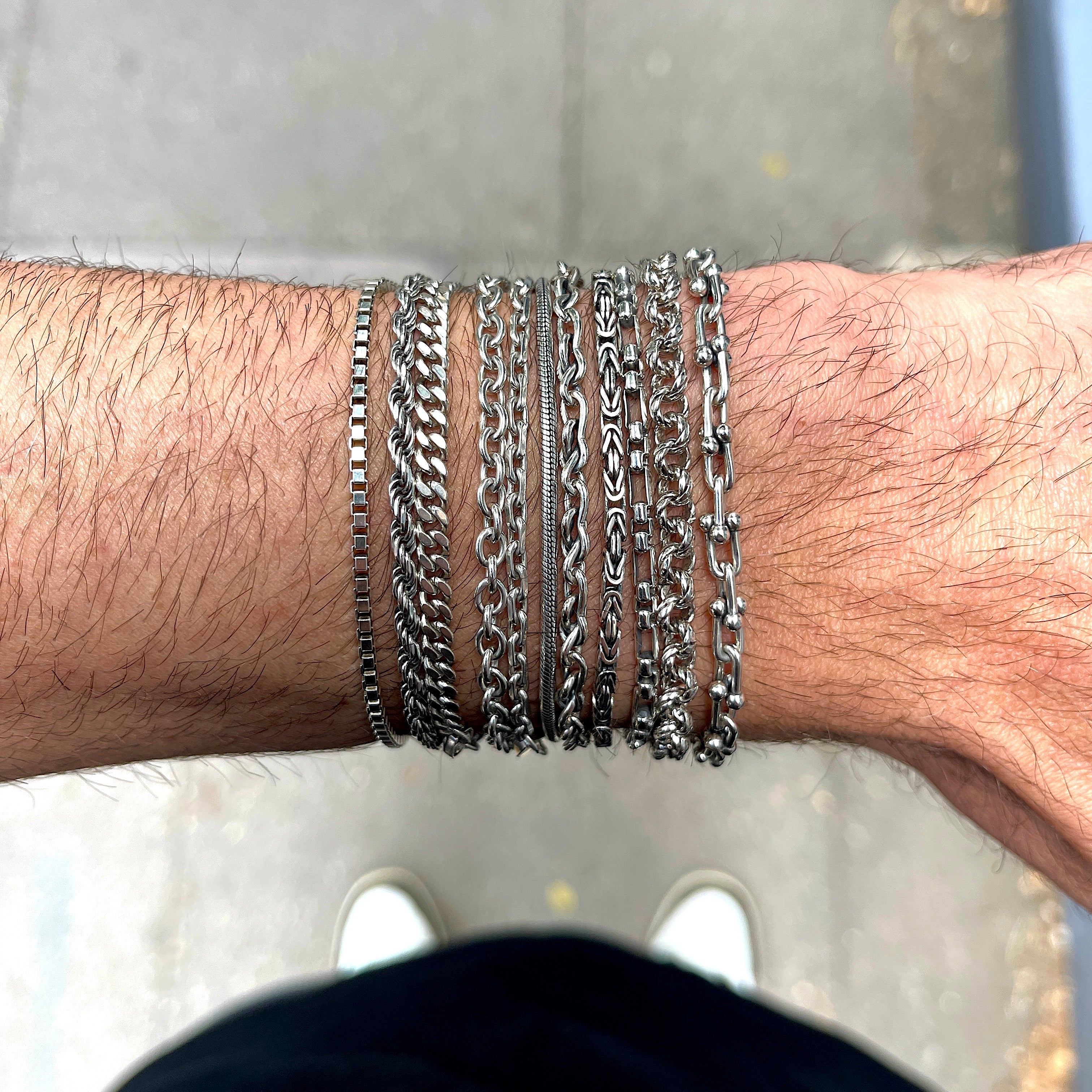 Silver 19cm Long Link Bracelet | Angus & Coote