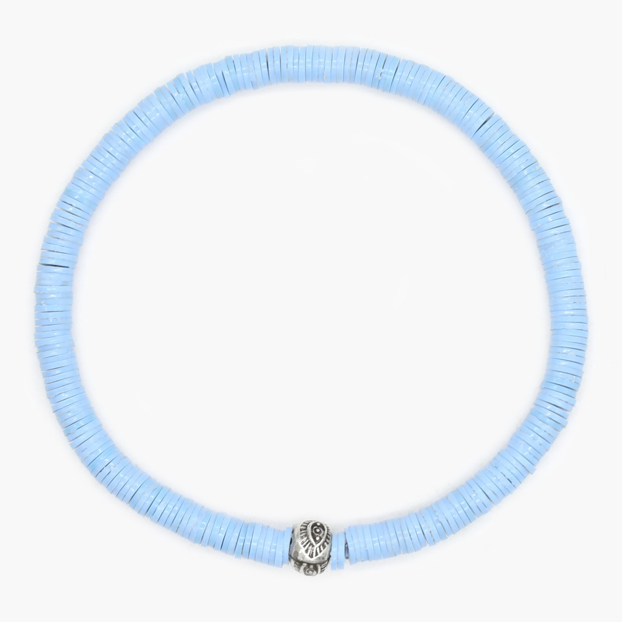 5mm Vinyl Beads Bracelet (Santorini Blue)-Kompsós