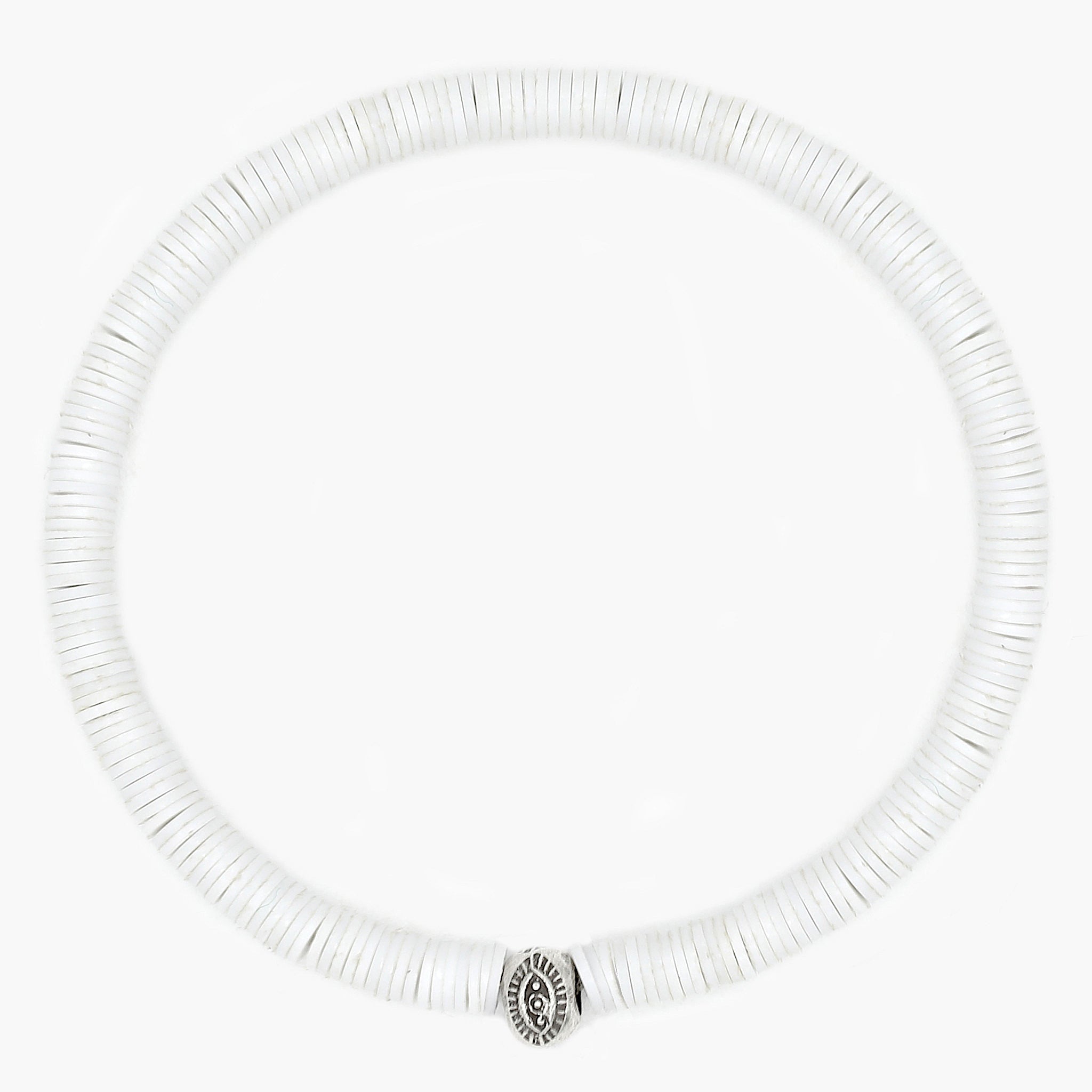 5mm Vinyl Beads Bracelet (White)-Kompsós