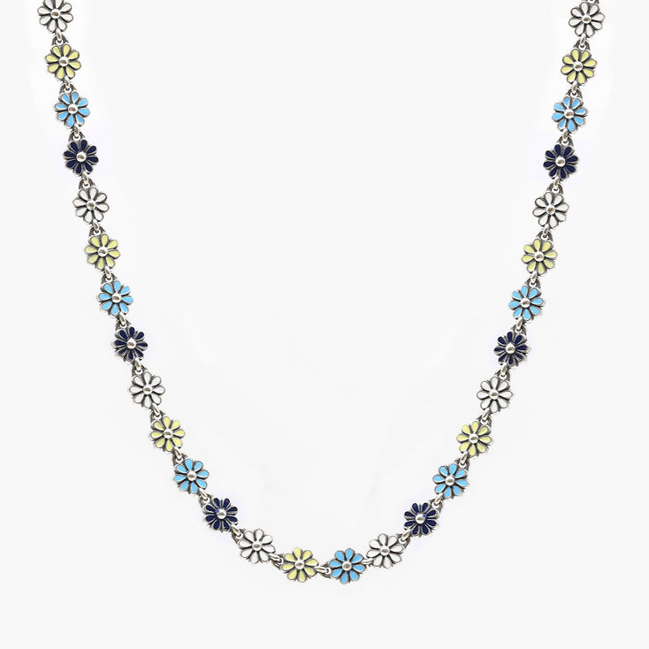 6mm Assorted Daisy Sterling Silver Necklace-Necklace-Kompsós