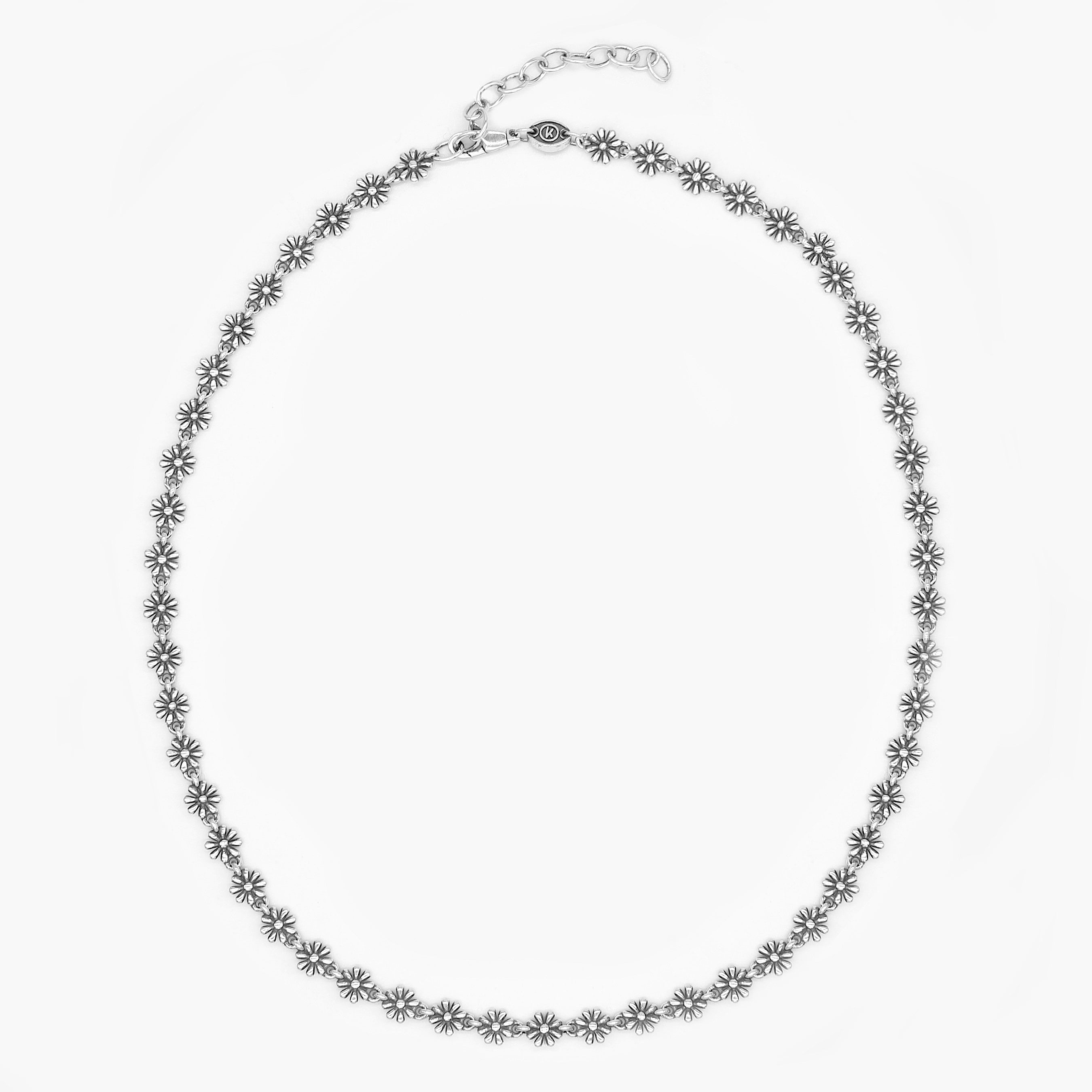 6mm Daisy Sterling Silver Necklace-Necklace-Kompsós