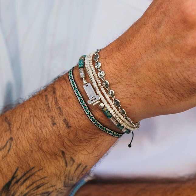 6mm Sterling Silver Evil Eye Bracelet-Bracelet-Kompsós
