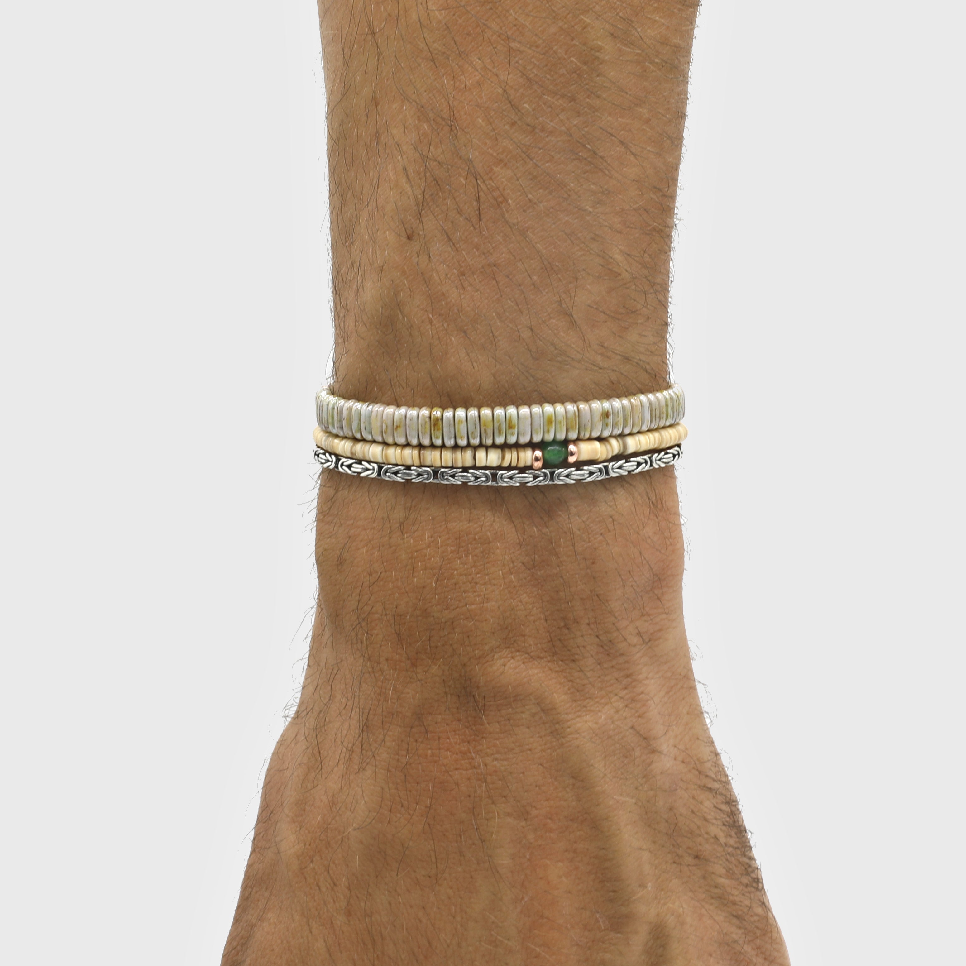 Adjustable Bracelet With Assorted Glass Beads (Turquoise)-Kompsós