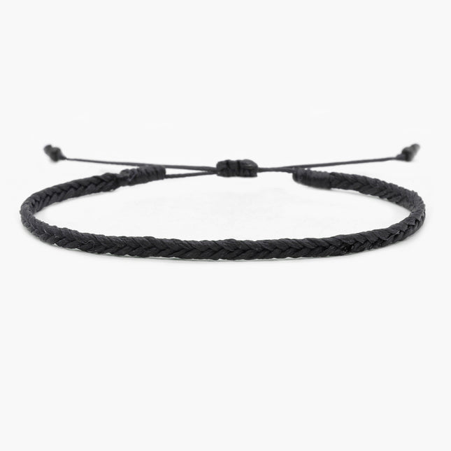 Adjustable Mini Braided Bracelet (Black)-Bracelet-Kompsós