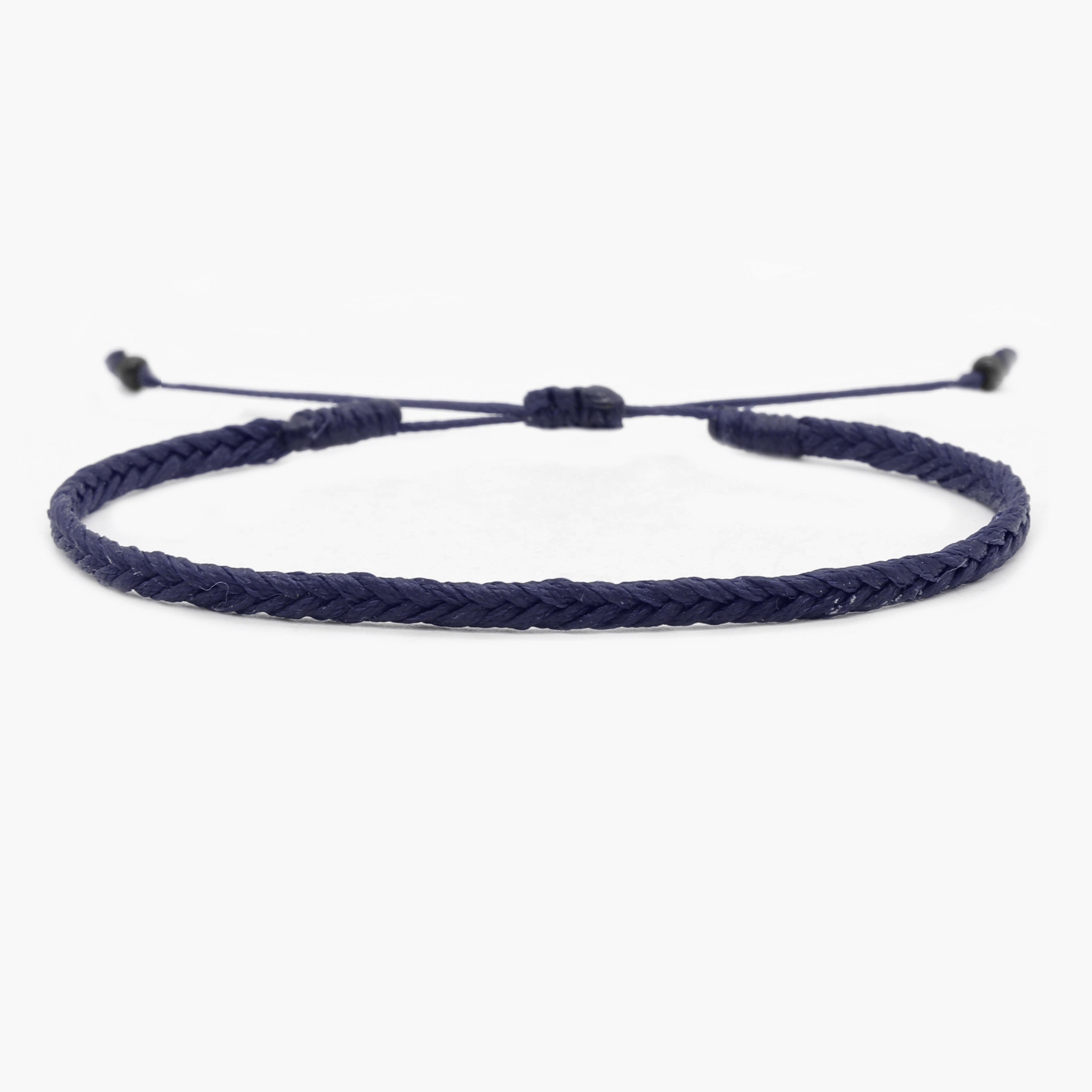 Adjustable Mini Braided Bracelet (Night Blue)