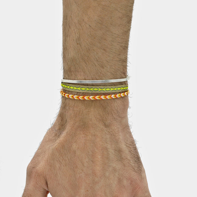 Adjustable Mini Braided Bracelet (Orange/Yellow)-Bracelet-Kompsós