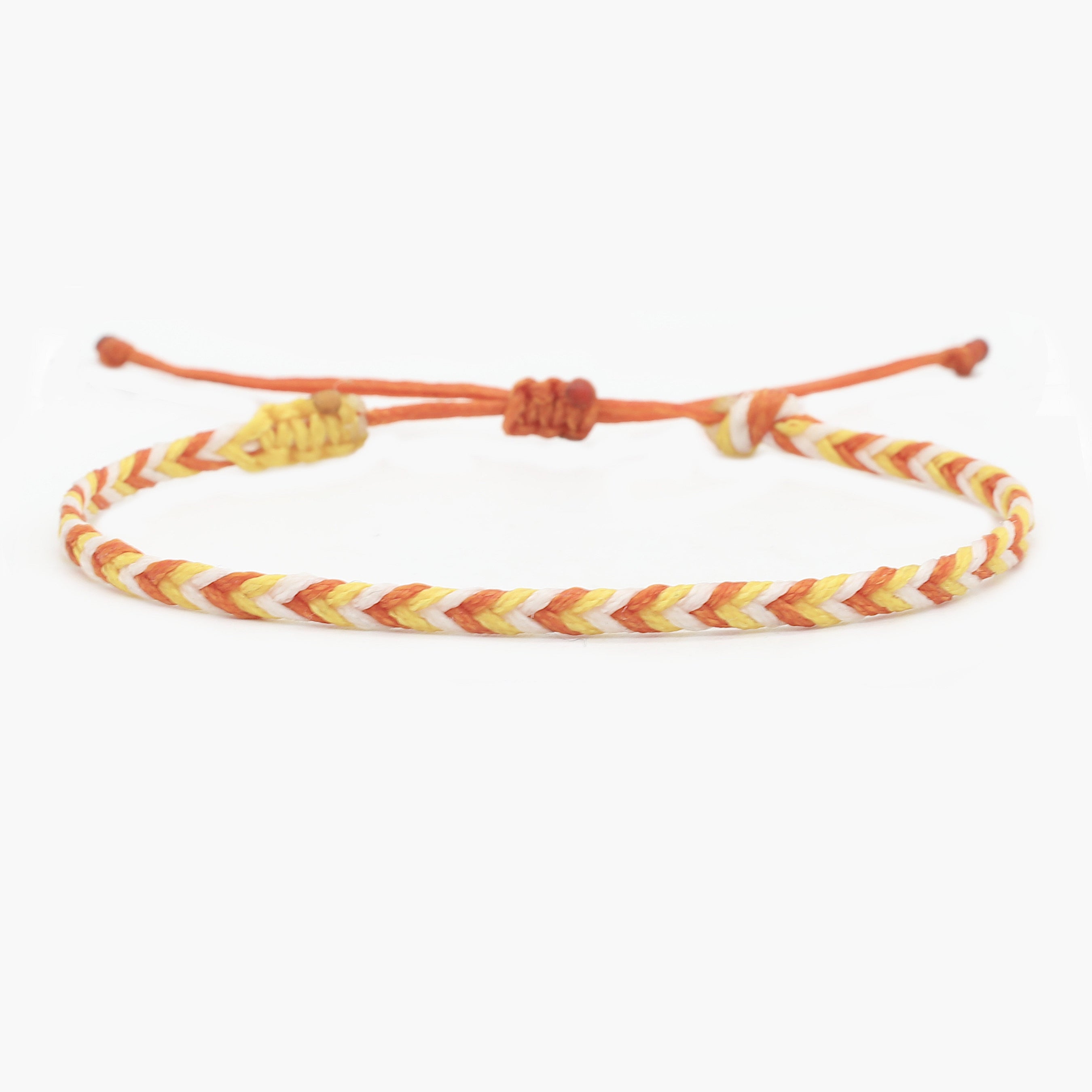 Adjustable Mini Braided Bracelet (Orange/Yellow)-Bracelet-Kompsós