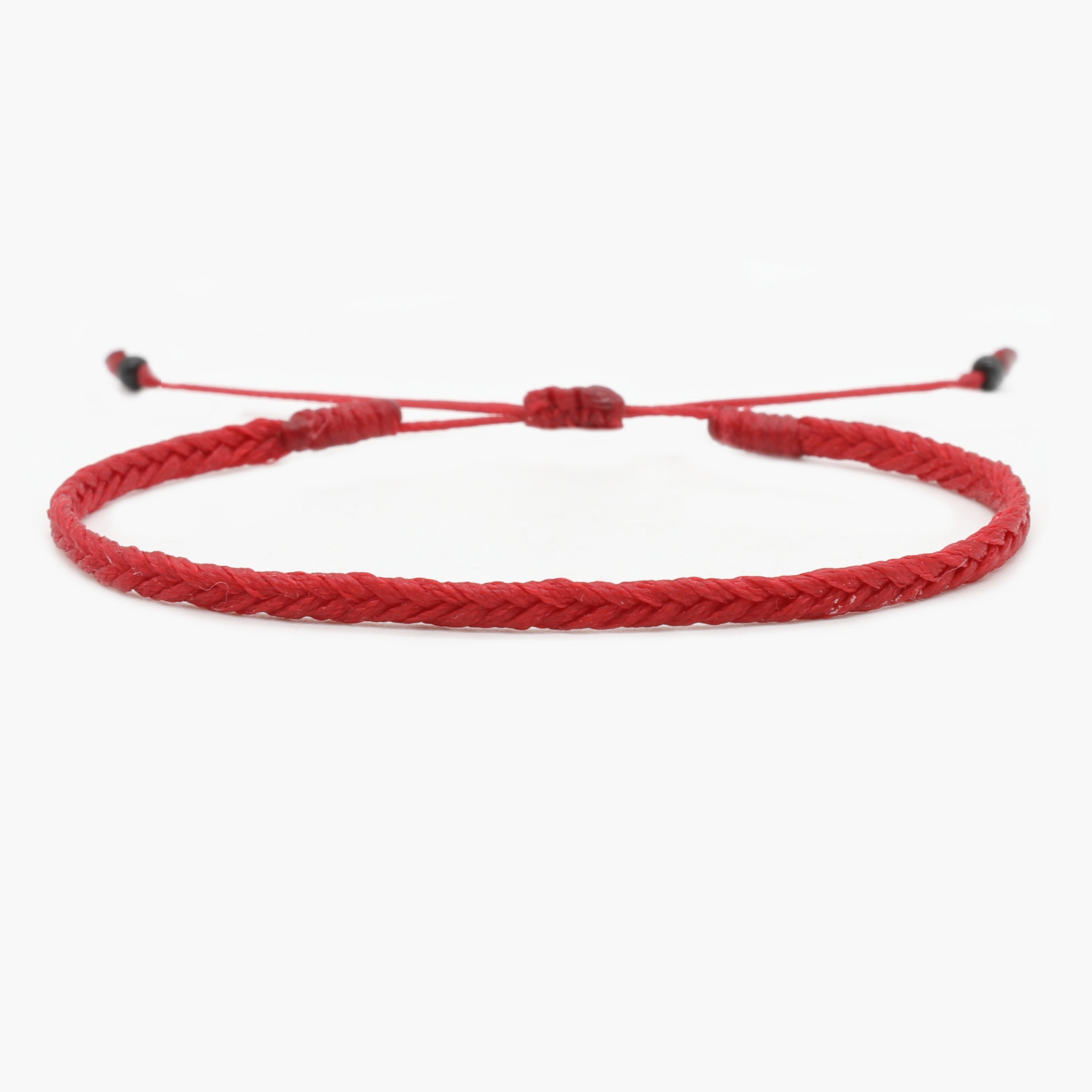 Adjustable Mini Braided Bracelet (Red)-Bracelet-Kompsós