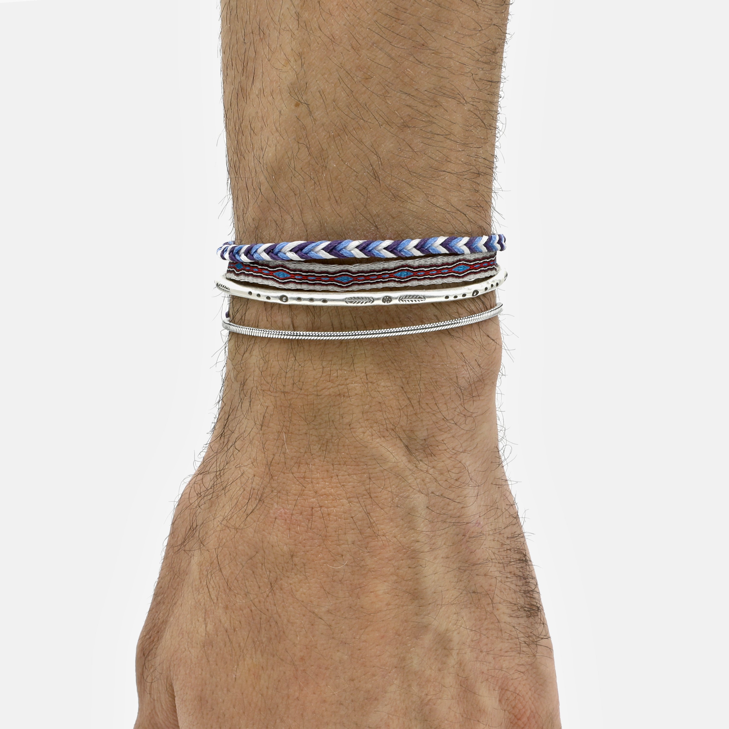 Adjustable Mini Braided Bracelet (Shade of Blue)-Bracelet-Kompsós