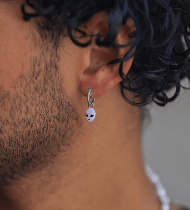 Alien Sterling Silver Earring-Earring-Kompsós
