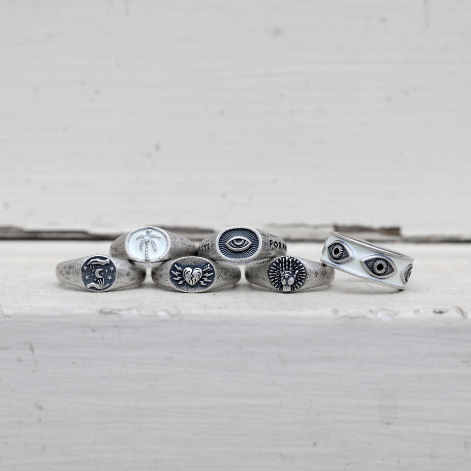 An Eye For An Eye Silver Signet Ring-Ring-Kompsós
