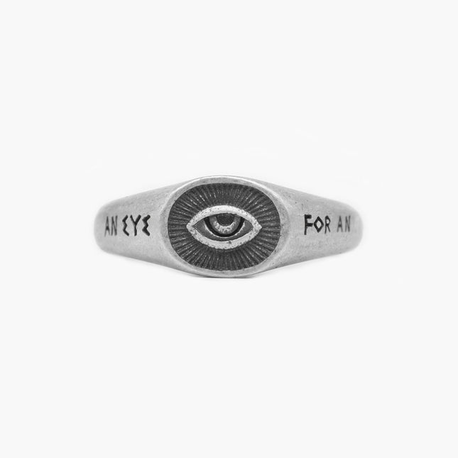 An Eye For An Eye Silver Signet Ring-Ring-Kompsós