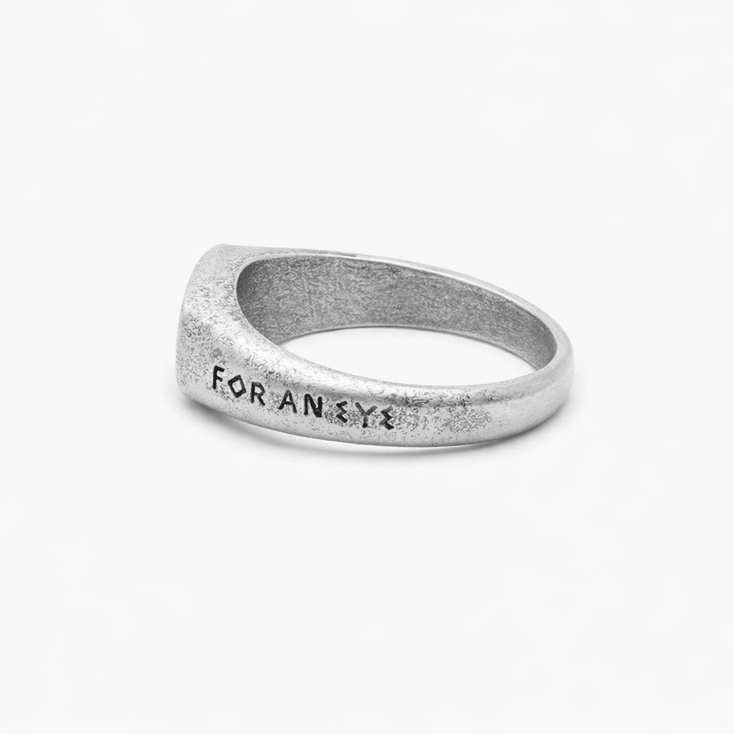 An Eye For An Eye Silver Signet Ring-Ring-Kompsós