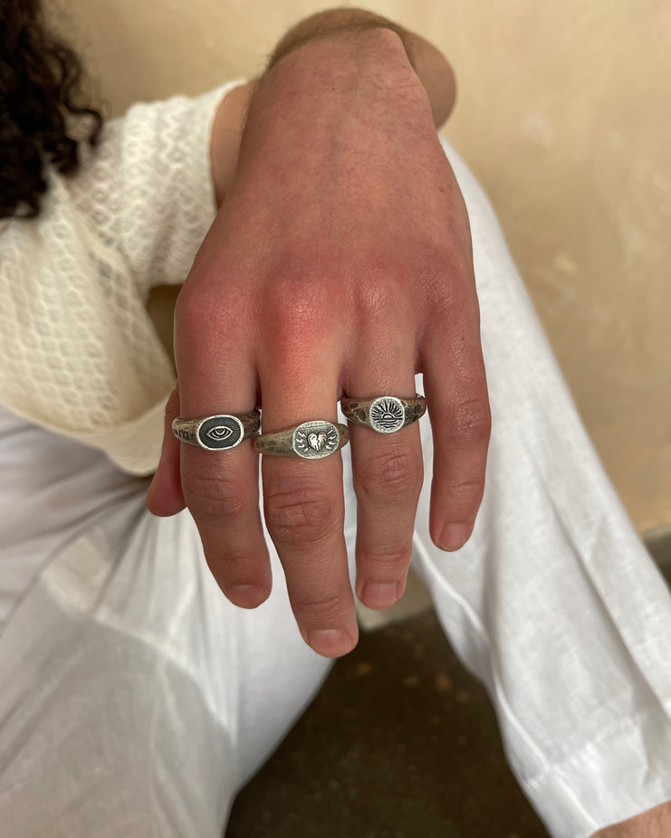 An Eye For An Eye Silver Signet Ring-Ring-Kompsós