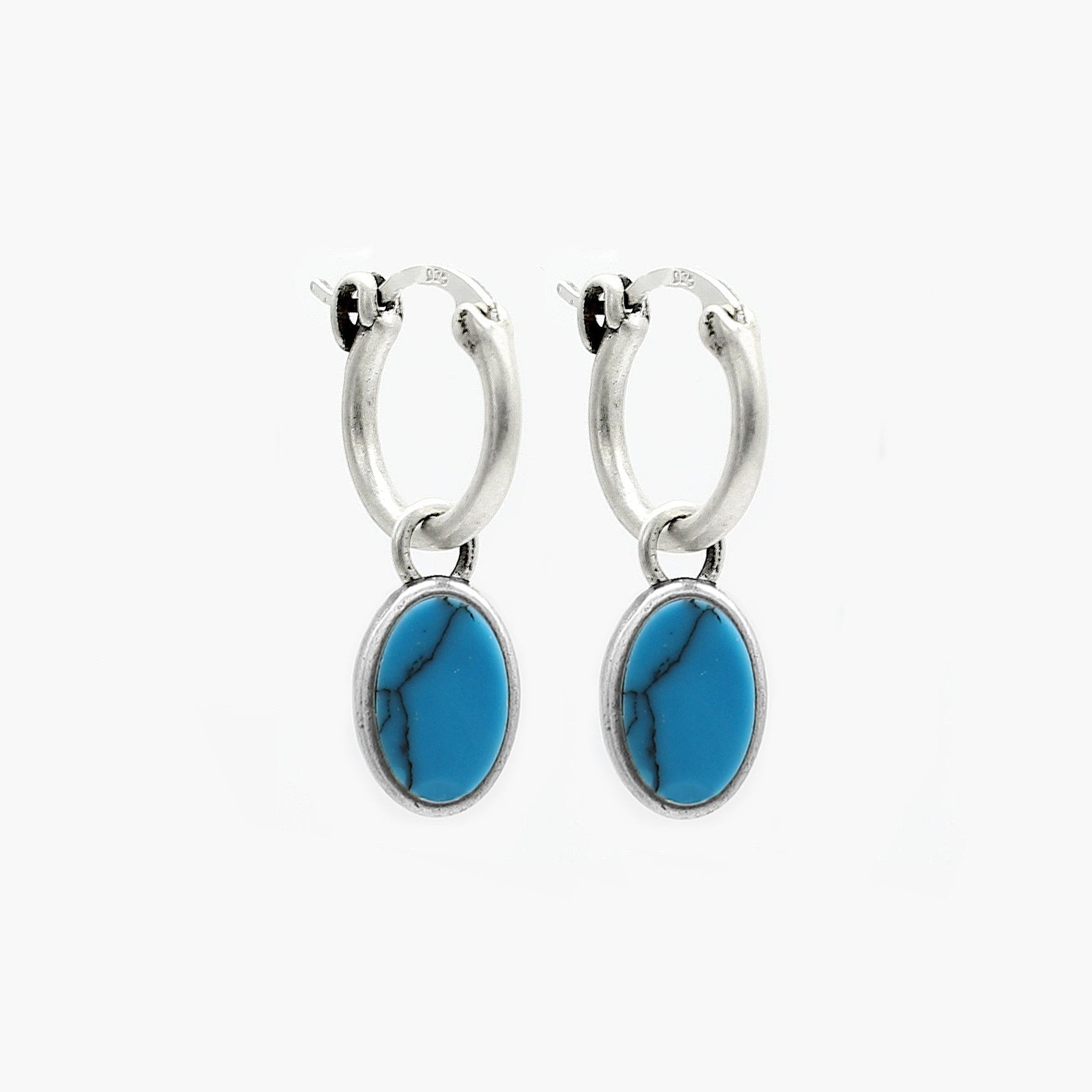 Arizona Turquoise Charm Sterling Silver Earring-Earring-Kompsós