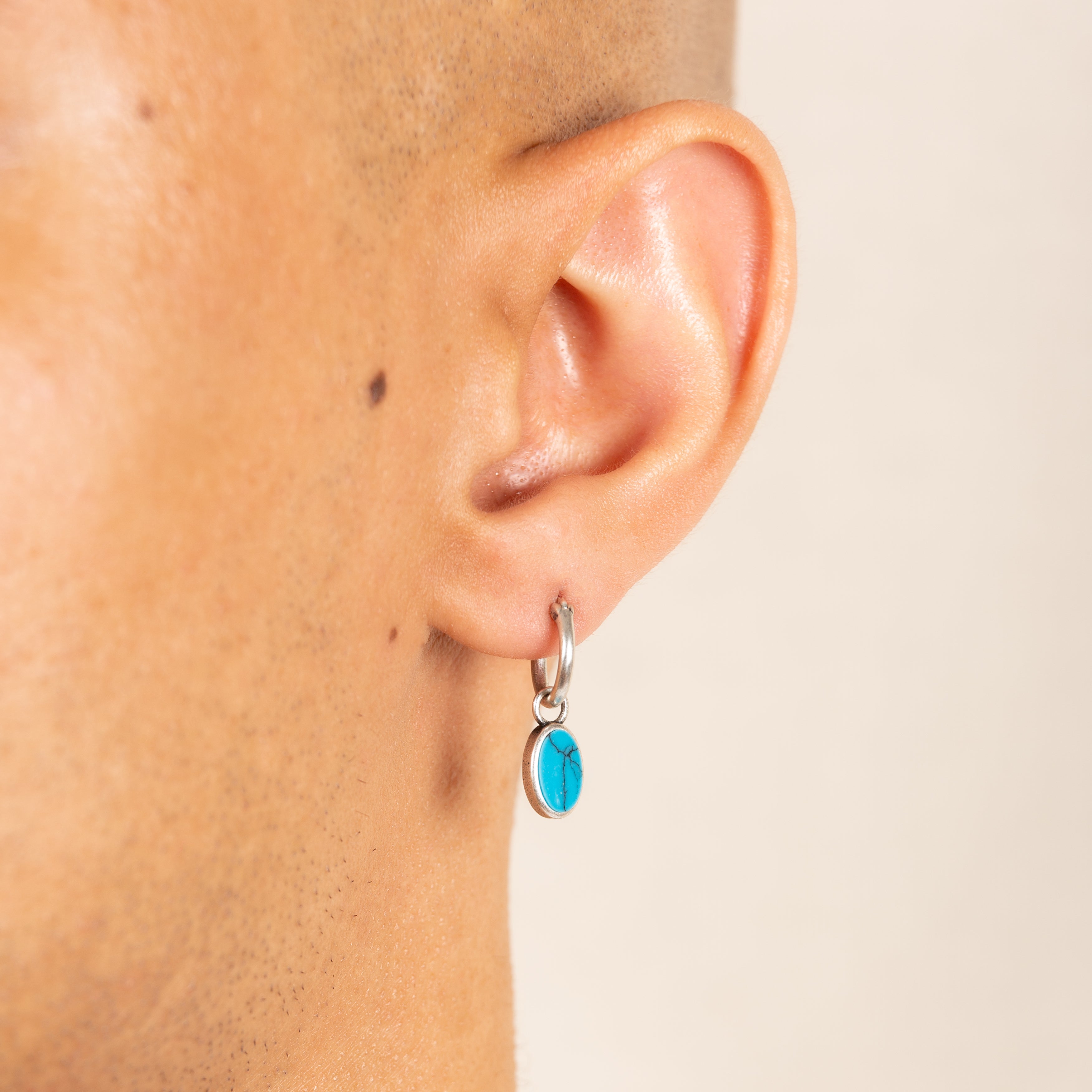 Arizona Turquoise Charm Sterling Silver Earring-Earring-Kompsós