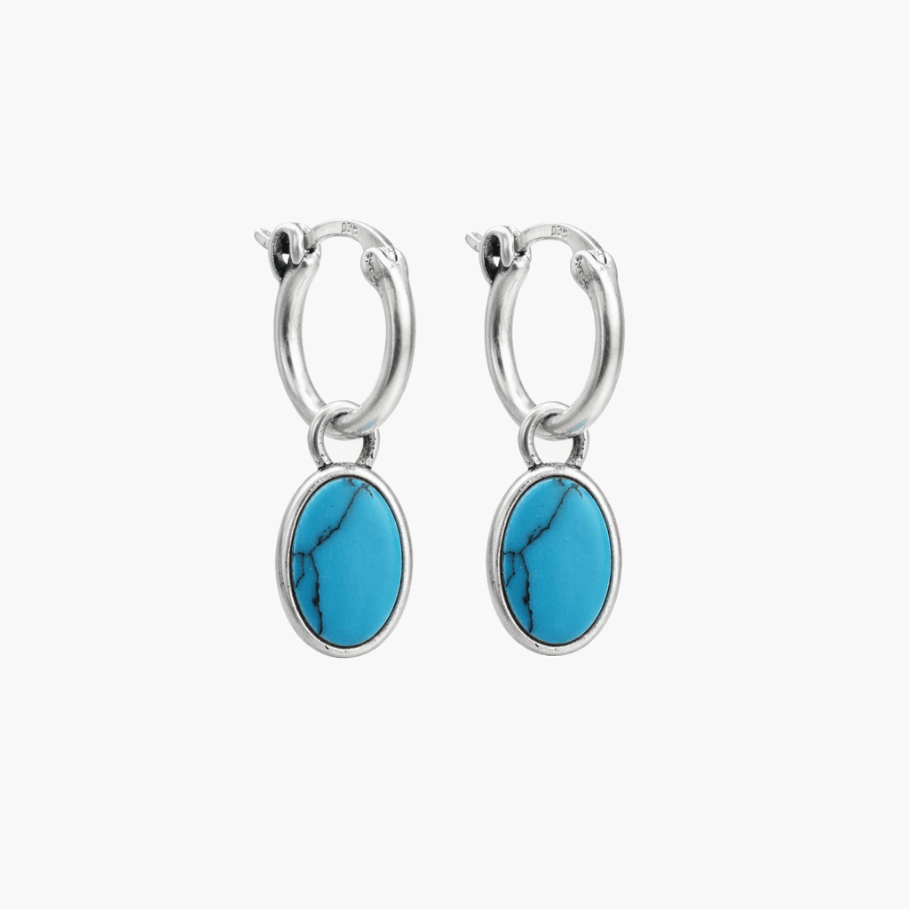 Arizona Turquoise Charm Sterling Silver Earring-Earring-Kompsós