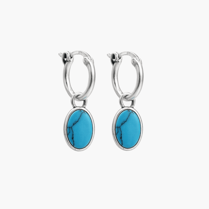 Arizona Turquoise Charm Sterling Silver Earring-Earring-Kompsós