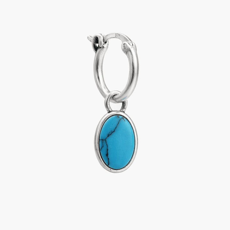Arizona Turquoise Charm Sterling Silver Earring-Earring-Kompsós
