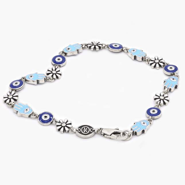 Assorted Charms Sterling Silver Bracelet-Bracelet-Kompsós