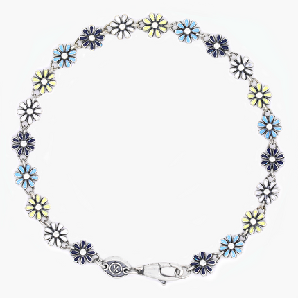 Assorted Daisy Sterling Silver Chain Bracelet-Bracelet-Kompsós